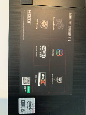 Asus TUF F15 Intel i5-10300H Intel GeForce GTX 1650 Ti / 16GB DDR4 / 512GB SSD / 48 Wh / 802.11 ax / Black