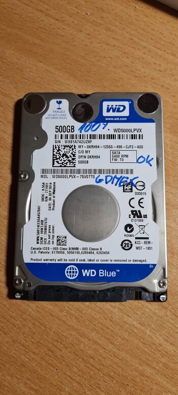 WD Blue 500GB SLIM WD5000LPVX