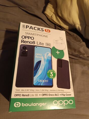 Smartphone Oppo Reno 8 Lite 6,43" 5G Double nano SIM 128Go Noir + c + Verre Trempé et Coque+ chargeur 33w