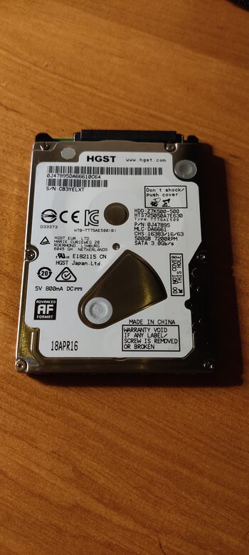 Pirkti HGST 500 GB laptop THIN HDD