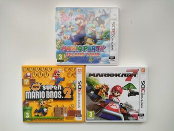 Pack 3 Juegos, Mario Kart 7, New Super Mario Bros 2, Mario Party Island Tour, Super Mario 3D Land (3ds y 2ds)