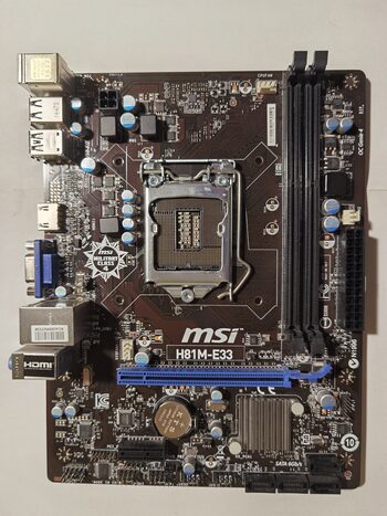 Pirkti MSI H81M-E33 Intel H81 Micro ATX DDR3 LGA1150 1 x PCI-E x16 ...