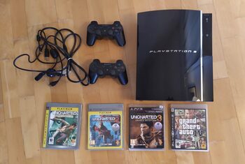 PlayStation 3, Black, 60GB + trilogie Uncharted + GTA IV