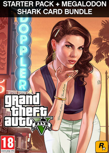 Grand Theft Auto V: Premium Online Edition & Megalodon Shark Card Bundle Rockstar Games Launcher Clave GLOBAL