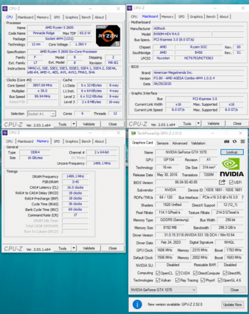 Ryzen 5 2600 + 1070 8gb + 16GB DDR4 3000mhz 