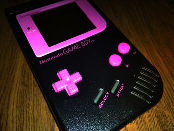 Game Boy Classic DMG-01 Custom Black)Pink Pantalla de cristal IPS.