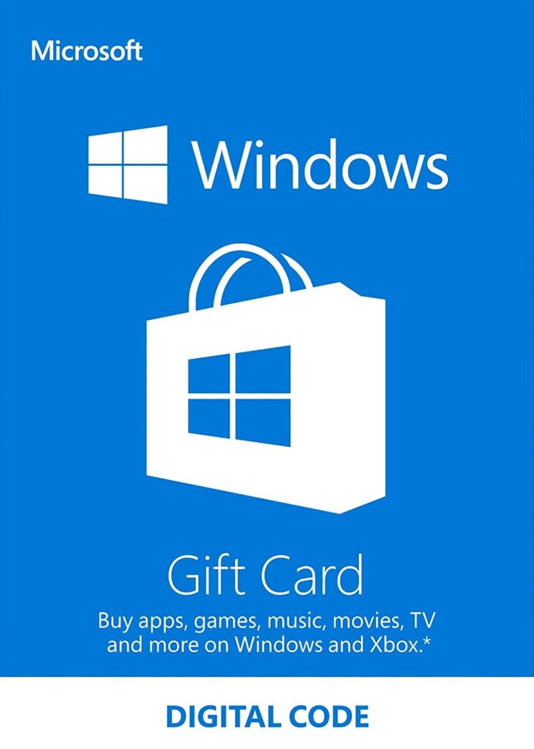 What does a microsoft gift on sale card look like