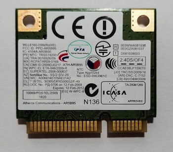 Mini tarjeta WIFI para portátil ATHEROS AR5B95 802.11 B/G/N Mini PCI-E 2,4GHz