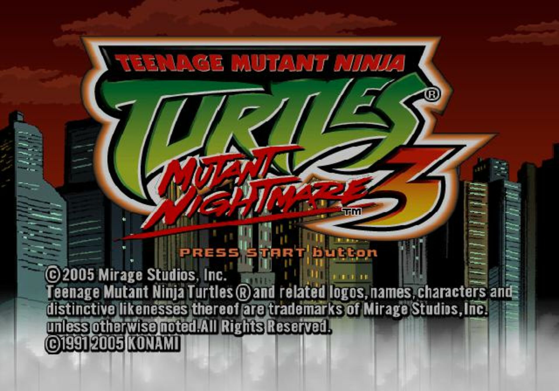 teenage mutant ninja turtles 3 mutant nightmare xbox