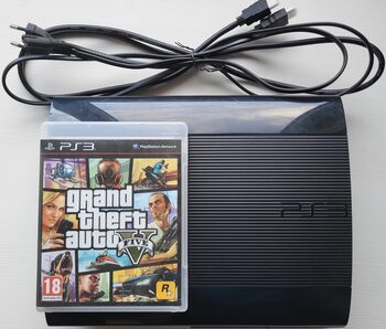 PS3 SUPER SLIM 465GB + NAUJAS HDMI LAIDAS SU APSAUGOMIS + KITA