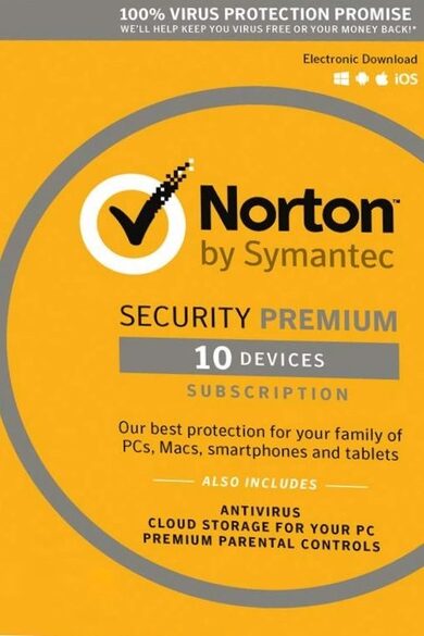 Norton Security Premium - 10 Device + 25 GB - 2 Year - Norton Key EUROPE