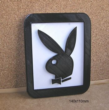 Playboy escudo cartel letrero impreso en relieve 3D