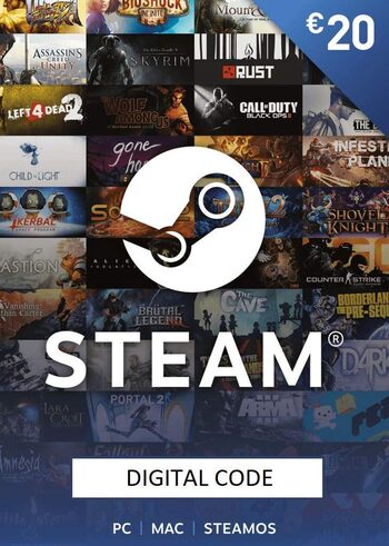 Tarjeta Regalo Steam 20 EUR Clave Steam EUROPE