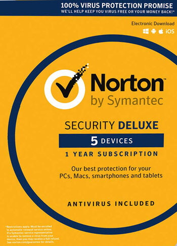 Norton Security Deluxe - 5 Device - 1 Year - Norton Key EUROPE