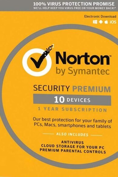 E-shop Norton Security Premium - 10 Device + 25 GB - 1 Year - Norton Key EUROPE