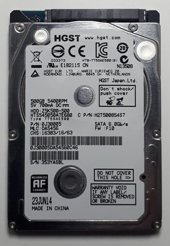 Pirkti Hitachi 2.5" HDD HTS545050A7E680