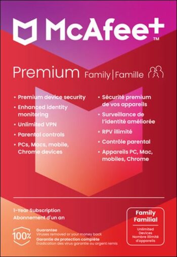 McAfee+ Premium - Family Unlimited Devices 1 Year Key GLOBAL