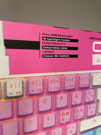 NOS C450 RGB klaviatūra Mechanical Mini pro keyboard Limited edition Cotton Candy! red switches