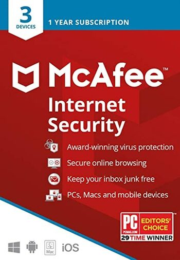McAfee Internet Security 2020 3 Devices 1 Year Key GLOBAL