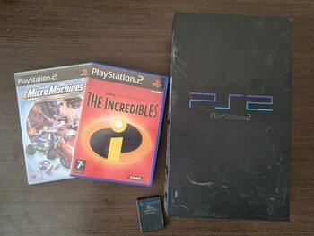 PS2 Fat + kortelė + 2 žaidimai