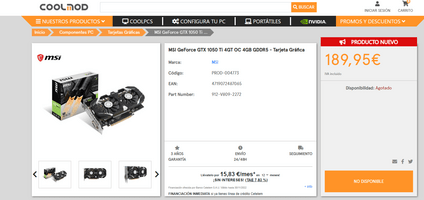 MSI GeForce GTX 1050 Ti 4 GB 1341-1455 Mhz PCIe x16 GPU