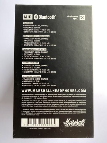 Buy MARSHALL HEADPHONES BLUETOOTH MID BLACK