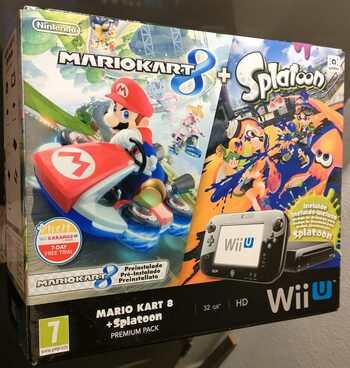 Pack Consola Wii U Black Edition 32 Gb HD + Mario Kart + Splatoon + Wii Lan