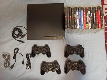PlayStation 3 Slim, Black, 320GB + 4 mandos + 16 juegos originales