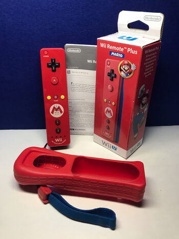 Wii Remote with MotionPlus Inside rojo Mario EN CAJA RVL-036 con correa y funda 