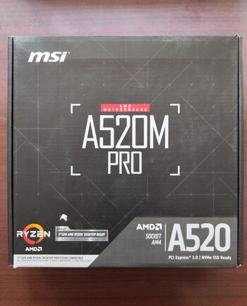 MSI A520M PRO AMD A520 Micro ATX DDR4 AM4 1 x PCI-E x16 Slots Motherboard