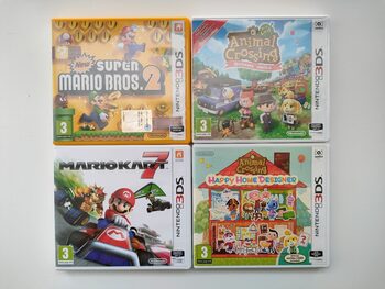 Pack 4 Juegos Mario Kart 7, New Super Mario Bros 2, Animal crossing New Leaf, Animal Crossing Happy Home Designer (3ds y 2ds)