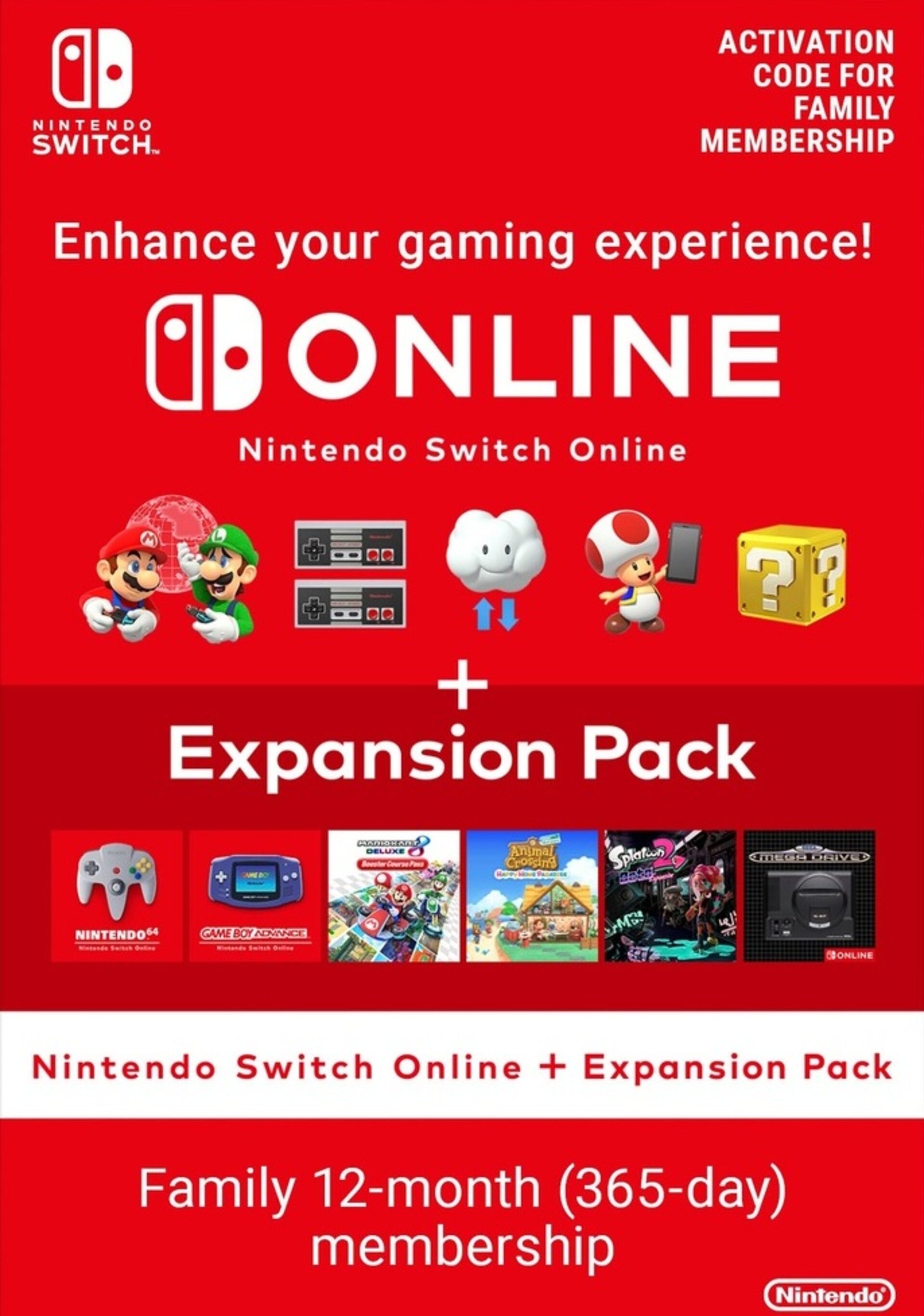 Nintendo Switch Online Eshop Family Membership 12 Months