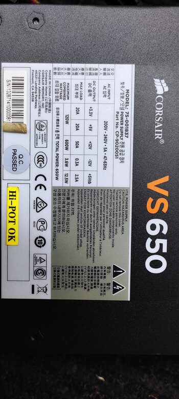 Corsair VS ATX 650 W PSU