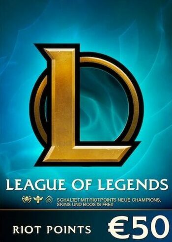 League of Legends Gift Card 50€ - 7200 Riot Points / 5025 Valorant Points - Solo para el server EUROPE