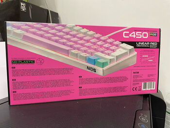 NOS C450 RGB klaviatūra Mechanical Mini pro keyboard Limited edition Cotton Candy! red switches