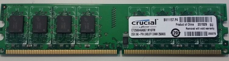 Memoria DIMM DDR2 PC2-5300 a 667 MHz 2 GB