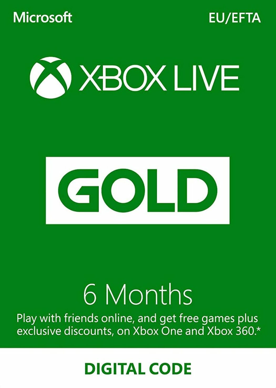 6 months gold xbox live
