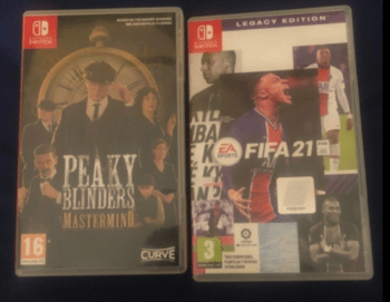 nintendo switch with fifa 21 and peaky blinders