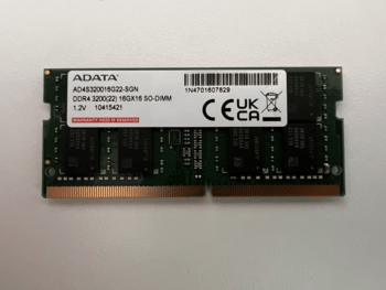 Adata DDR4 (SO-DIMM), 16 GB, 3200 MHz laptop RAM