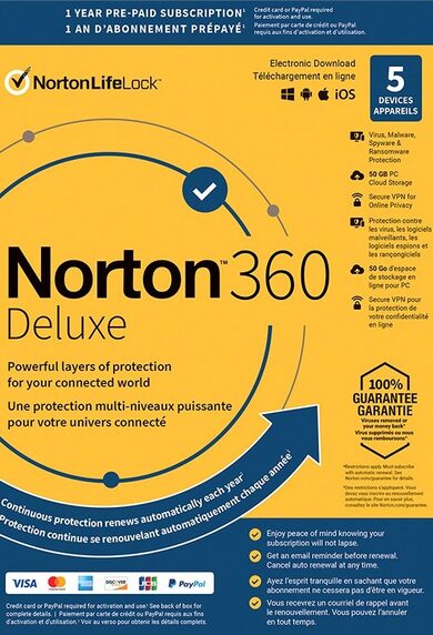 Norton 360 Deluxe 25GB - 3 Devices 1 Year - Norton Key EUROPE