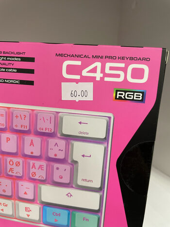 NOS C450 RGB klaviatūra Mechanical Mini pro keyboard Limited edition Cotton Candy! red switches