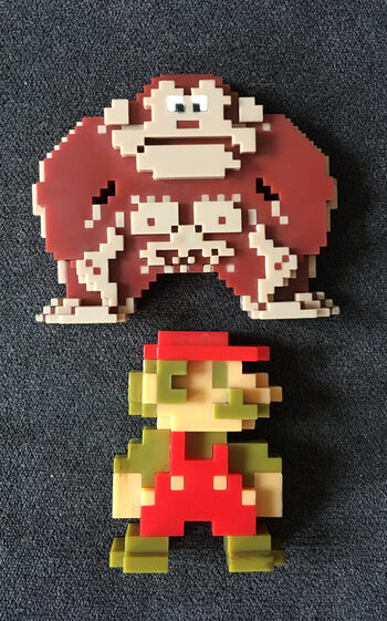 Lot x2 figurines World of Nintendo - Mario + Donkey Kong - 8-Bit NES