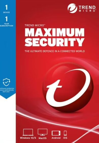 Trend Micro Maximum Security 1 Device 1 Year Key GLOBAL