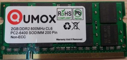 Modulos de memoria DDR2 PC2-6400 a 800 MHz. 2 Gb