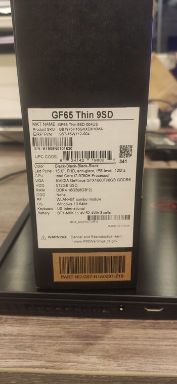 MSI GF65 Thin 95D