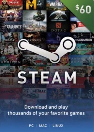 E-shop Steam Wallet Gift Card 60 USD Steam Key UNITED STATES