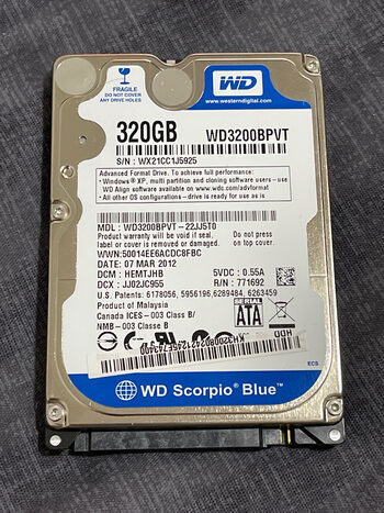 Western Digital 320 GB HDD Storage